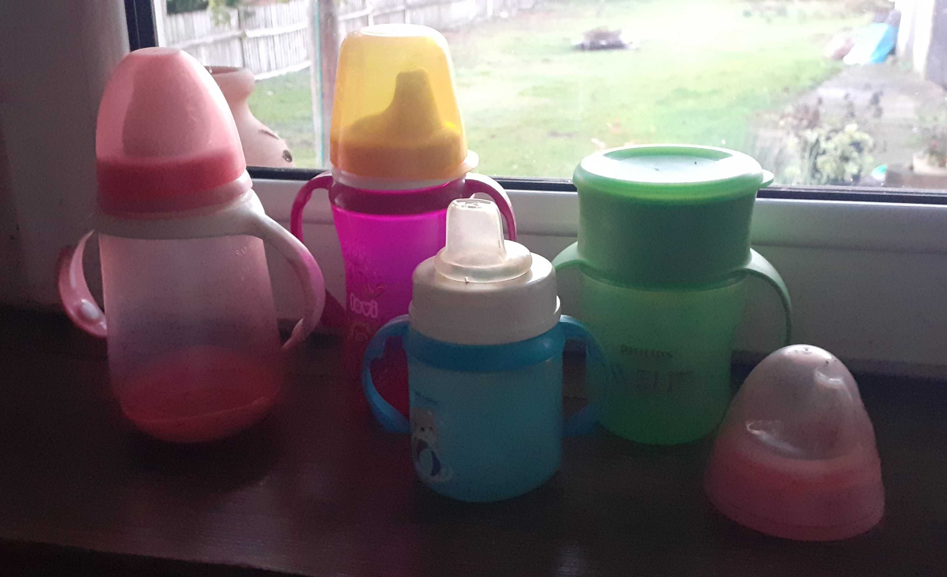 5x butelki i kubki niekapki