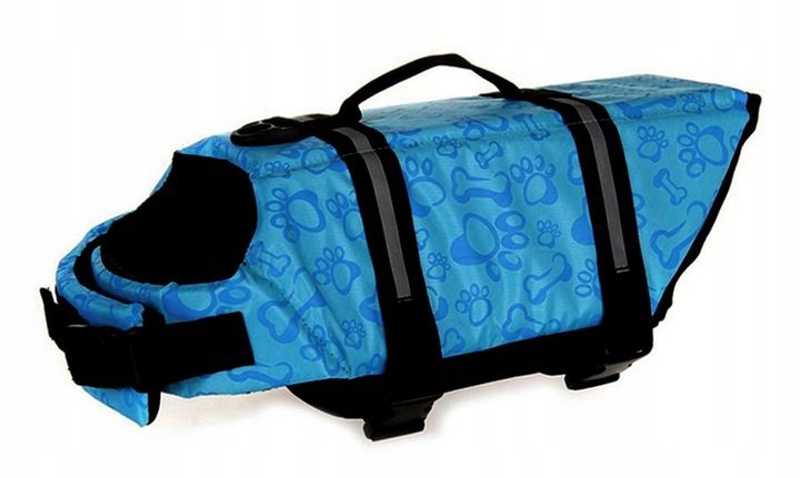 Kamizelka Ratunkowa Dla Psa Do Wody Kapok Do Pływania Odblask Niebiesk