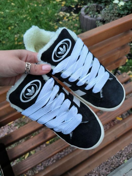 Чоловічі зимові Adidas Campus Black хутро