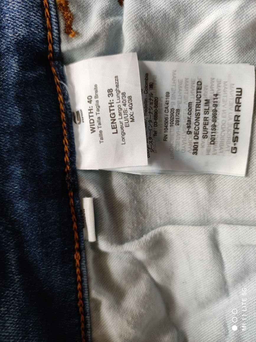 Dżinsy męskie. Marka G-STAR RAW. Rozm. 40/38