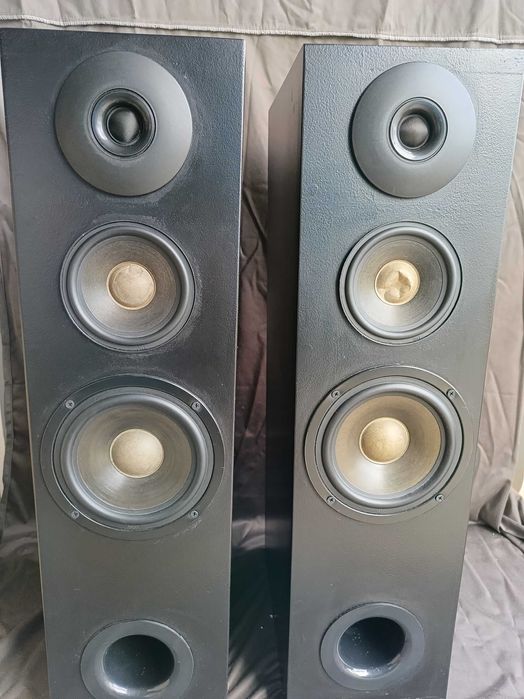 Amplituner Unitra, Kolumny głośniki trójdrożne 120WATT Kable, Zestaw