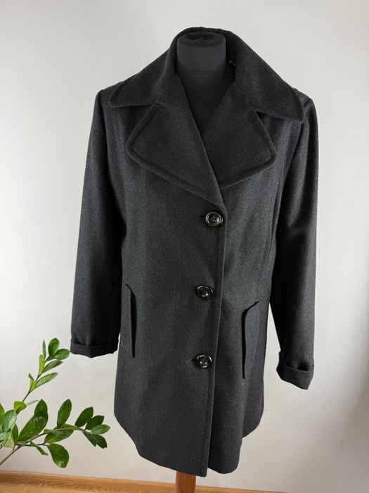 Grafitowy wełniany płaszcz kurtka Nine West rozmiar M
