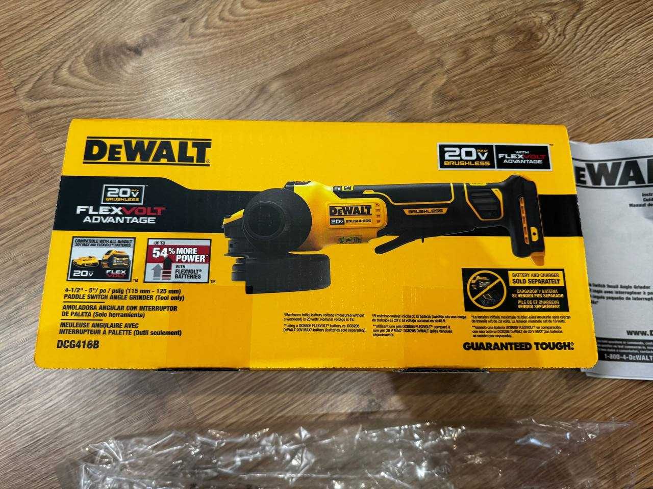 Нова оригінальна акумуляторна болгарка DeWalt DCG416 FLEXVOLTADVANTAGE