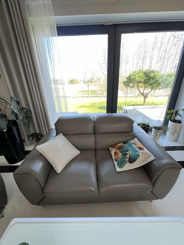 Zestaw mebli Kler skóra naturalna sofa dwuosobowa, narożnik