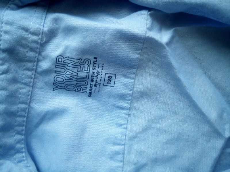 Elegancka bawełniana błękitna koszula dla chłopca Palomino 128