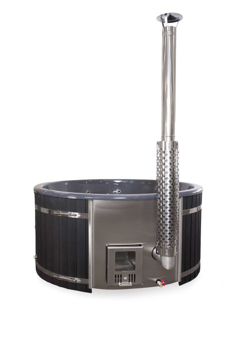 Hit! Balia ogrodowa Semba 200 cm WPC + piec i masaż kombinowany 12dysz