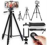 STATYW NA APARAT telefon stojak tripod 103cm uchwyt do zdjęć z pilotem