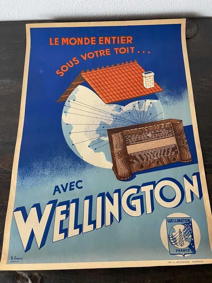 Cartaz publicitário aos rádios Wellington década de 40 Sec. XX