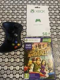 Pad do Xbox 360 + Doładowanie Xbox Live 50 PLN + gra Kinect Adventures