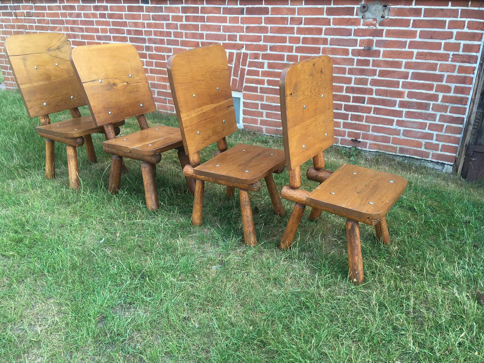 Krzesła drewniane solidne działka taras ogród