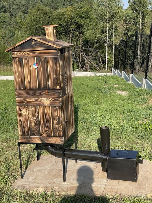 Zestaw Wędzarnia tradycyjna drewniana Palenisko Deflektor Rury Haki