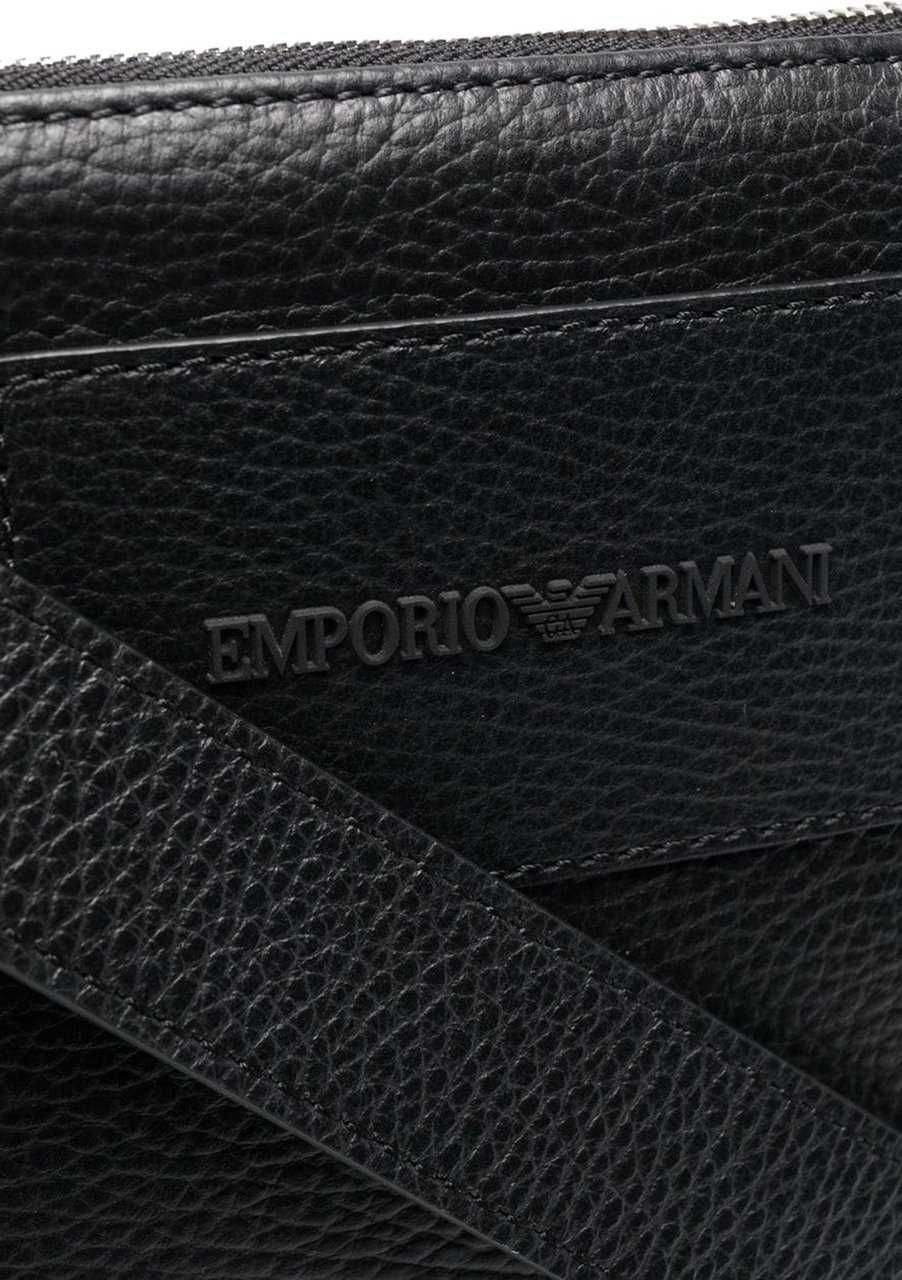 EMPORIO ARMANI skórzana listonoszka torba męska BLACK