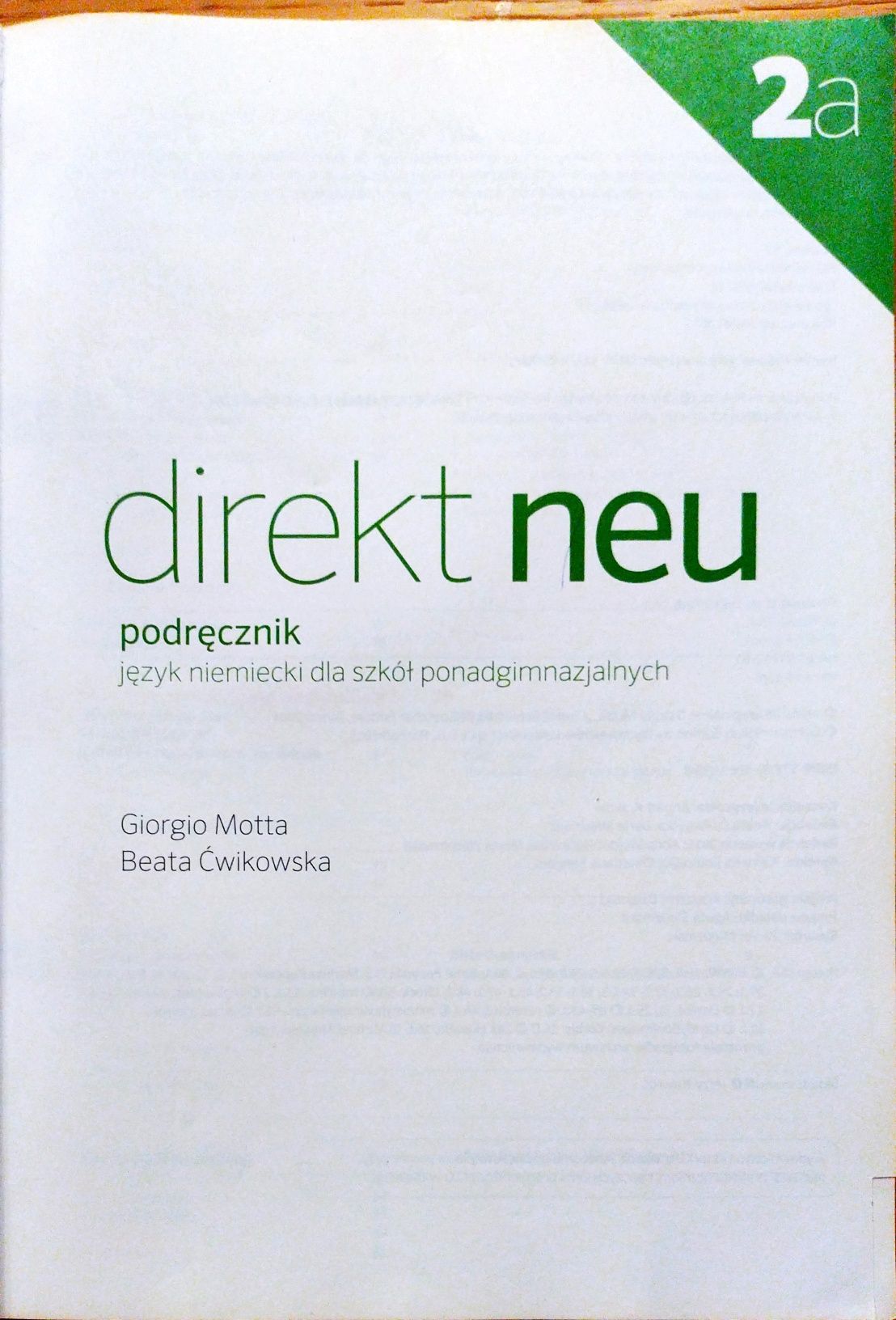 Język niemiecki 2a lektorklett podręcznik