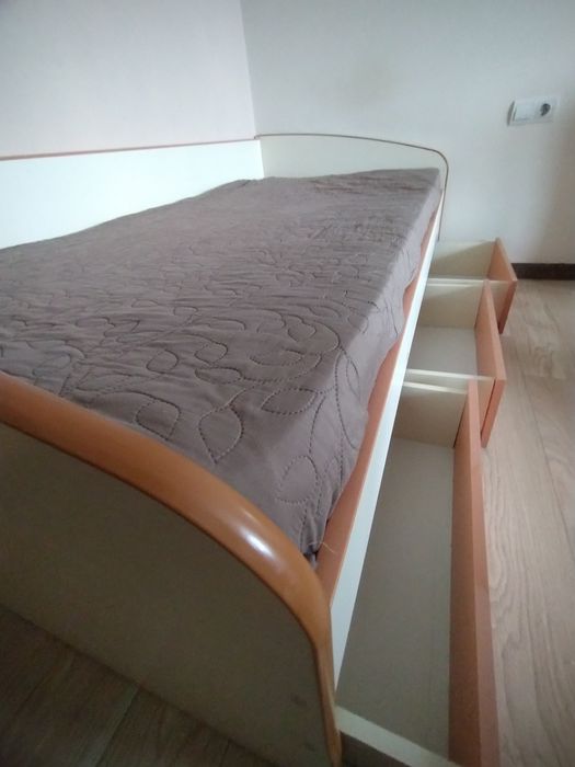 Односпальне ліжко з трьома шухлядами, ламіноване дсп. 200х95.