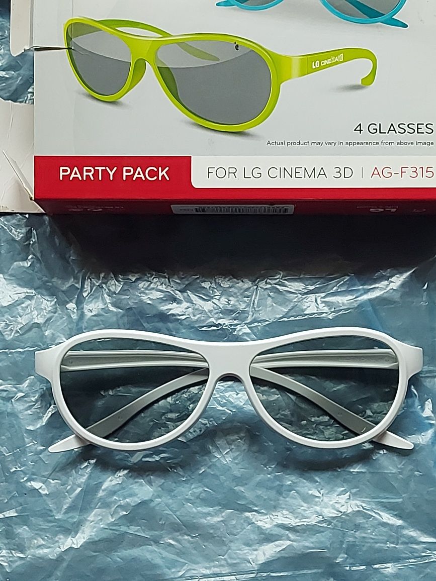Okulary białe CINEMA 3D NOWE