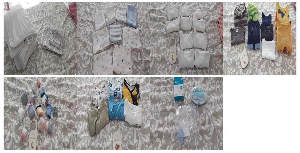 Enxoval completo de bebé menino dos 0 aos 12 meses – excelente estado