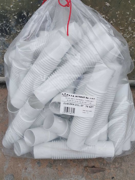 Złączka do rur instalacyjna ZCLF 37 Biała giętka PVC