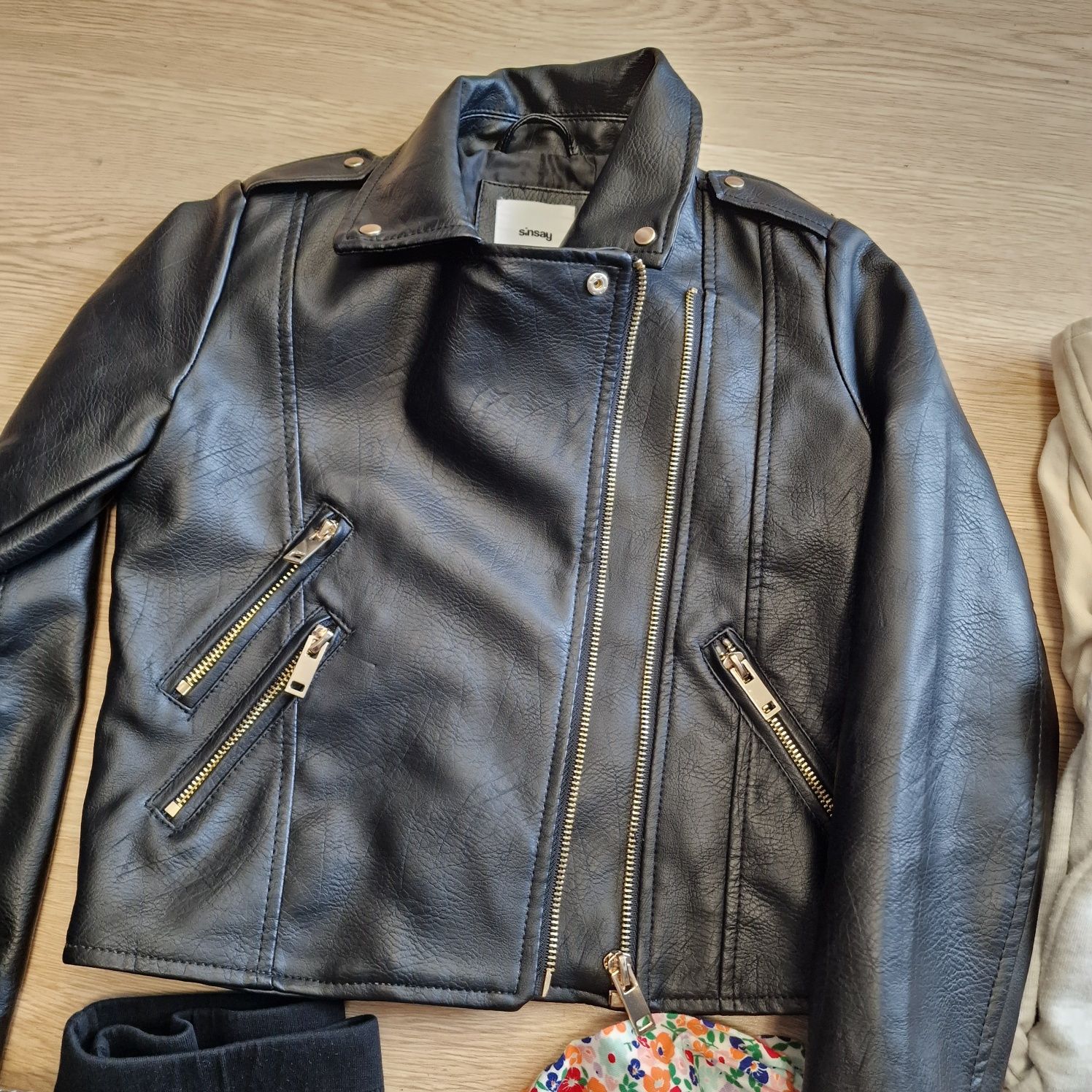 Zara h&m wiosna zestaw ubran 128 kurtka spodnie bluzy