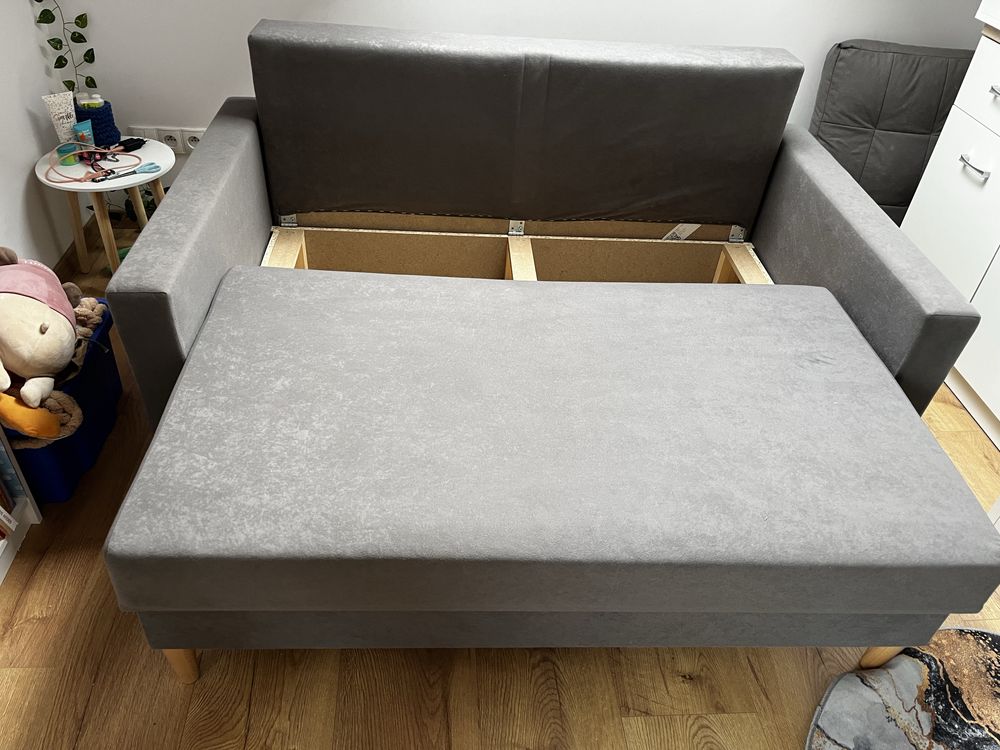 Sofa kanapa rozkładana z funkcją spania SZARA bonell