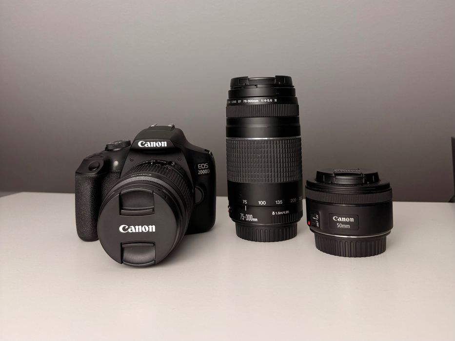Canon EOS 2000D + 3 obiektywy