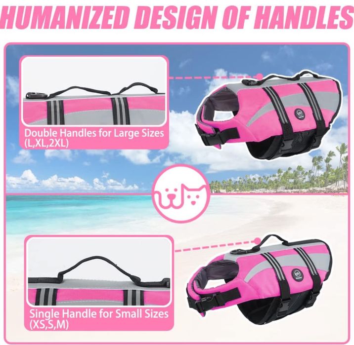 Kamizelka Ratunkowa Dla Psa Odblaskowa Z Uchwytem