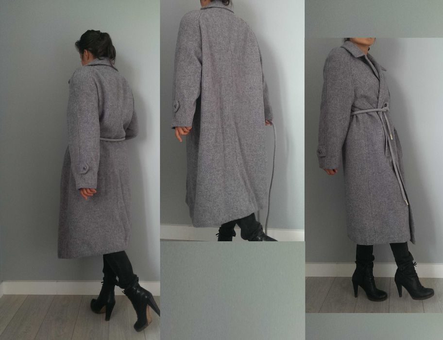 wełniany  płaszcz  oversized  l/xl