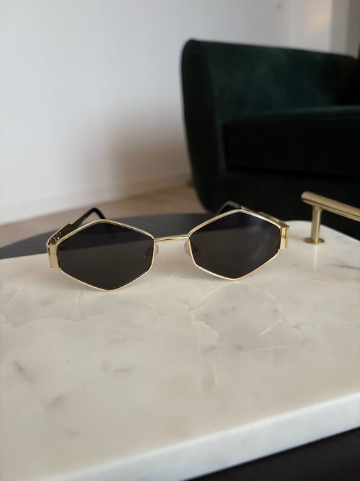 Okulary złote romby wielokąty jak Celine old money