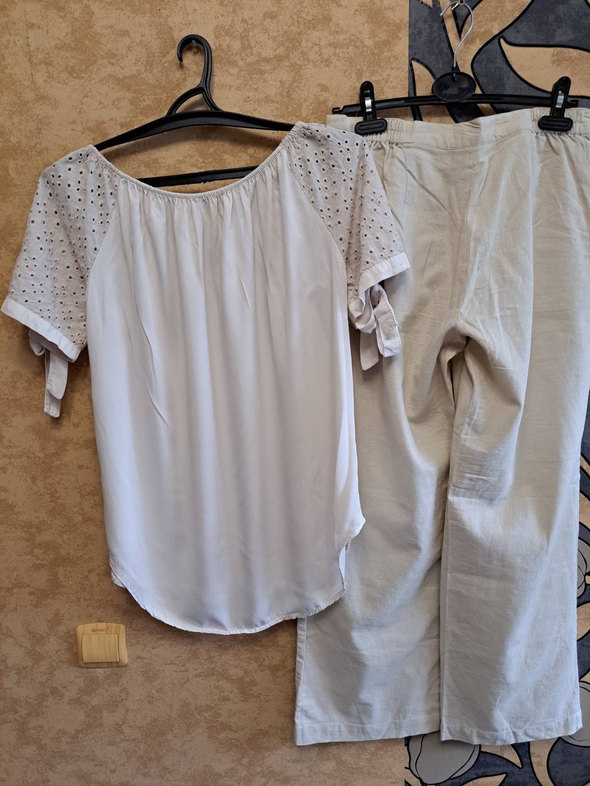 Штаны лён+ блузка, футболка,48 размер
