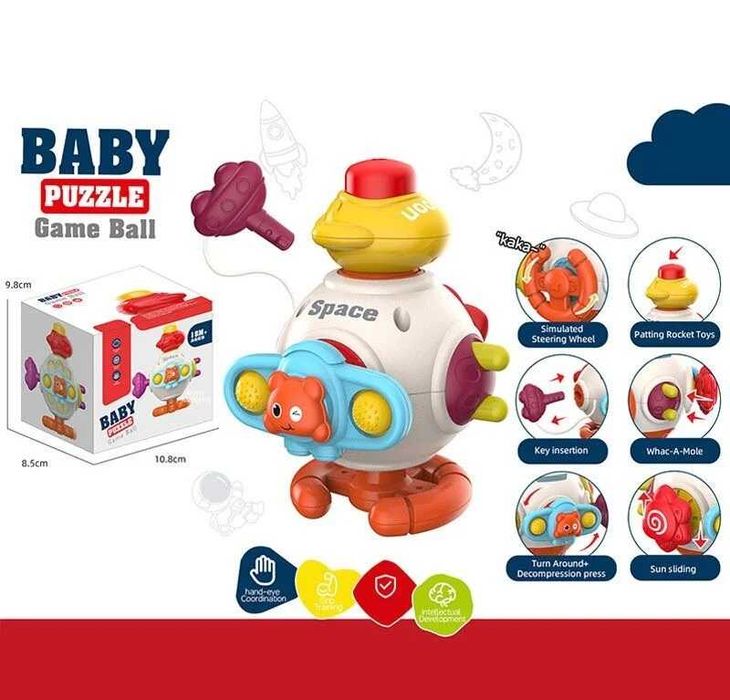 Бизиборд Монтессори 6 в 1 для детей от 1 года – развивающая игрушка