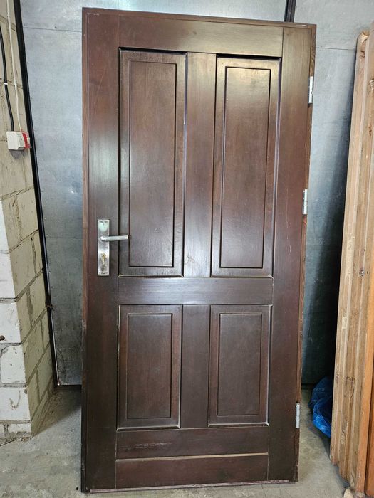 DRZWI Zewnętrzne Drewniane Sosnowe Wejściowe Pełne 100x210cm