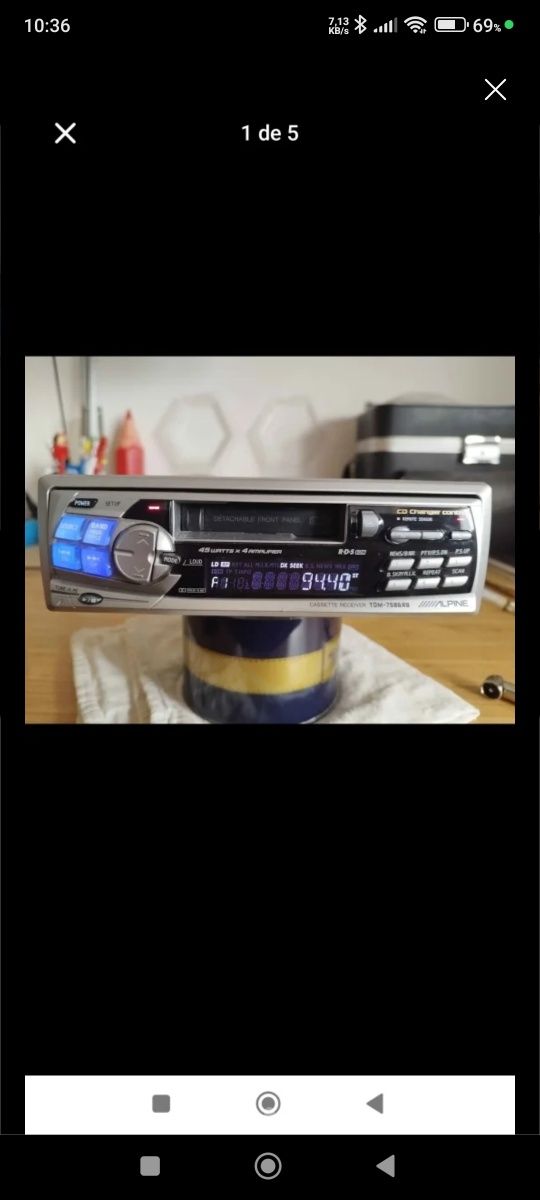 Autorradio Alpine com caixa de 6 CD