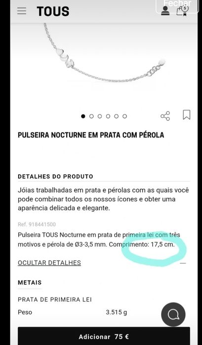 Pulseira Tous em prata