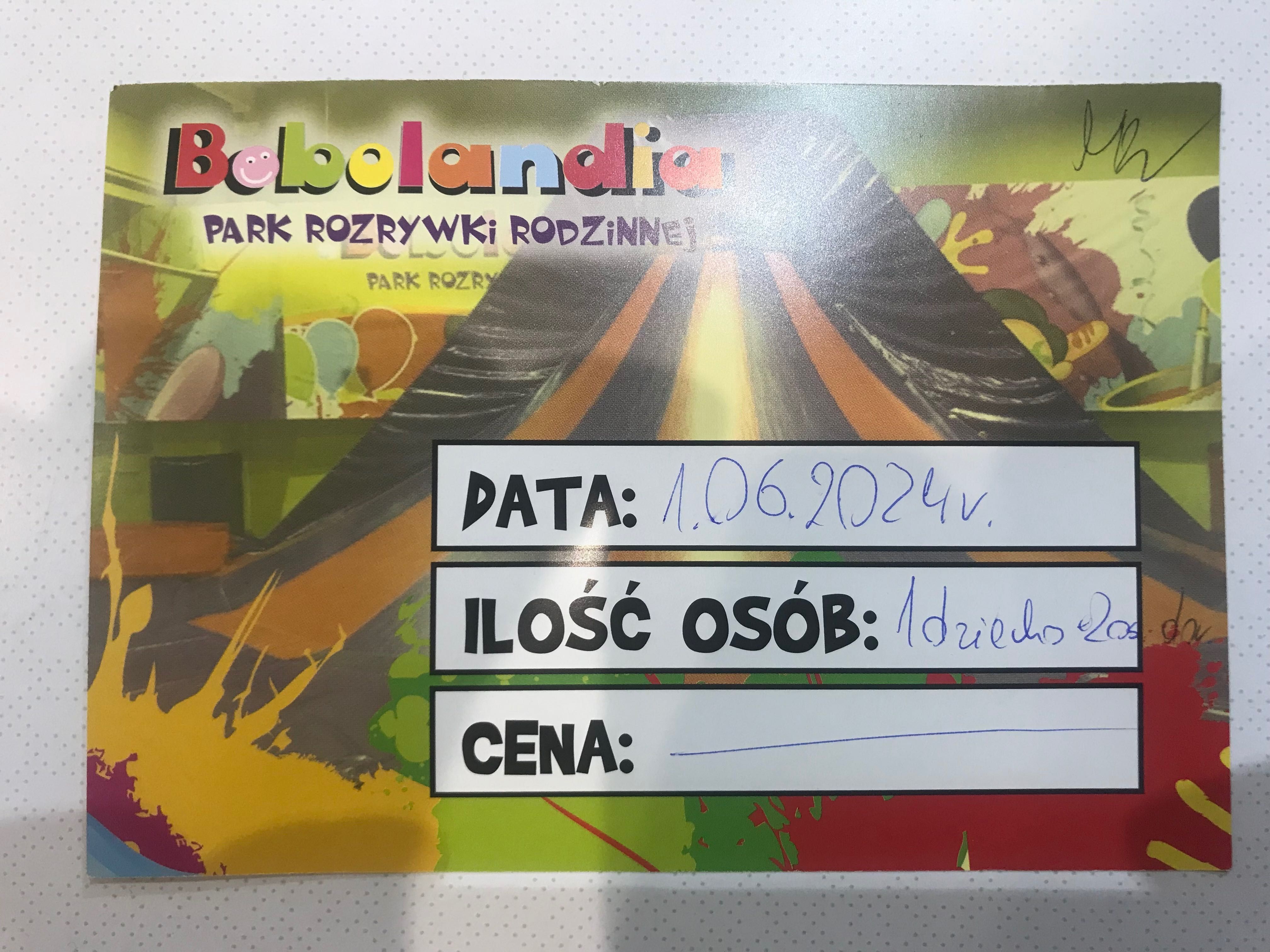 Voucher Bobolandia Park Rozrywki Rodzinnej Wrocław ulica Opolska 188