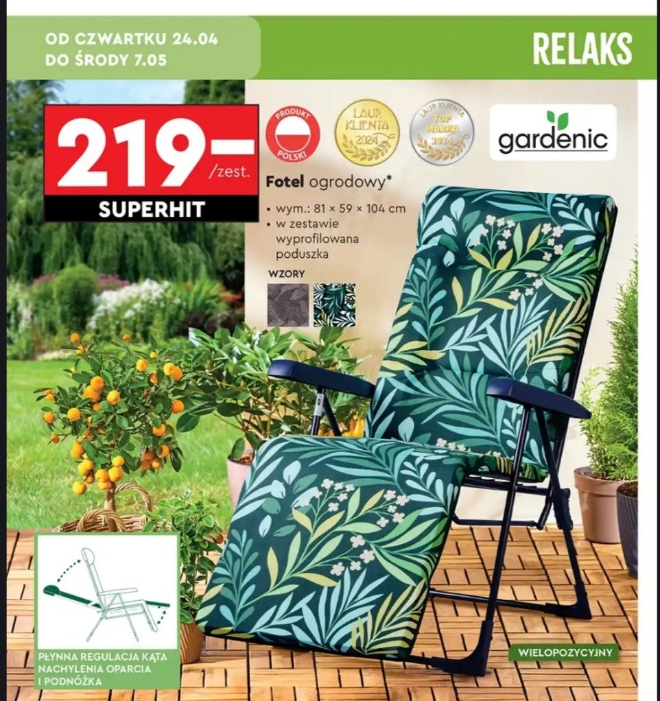 Nowy leżak, fotel ogrodowy Gardenic