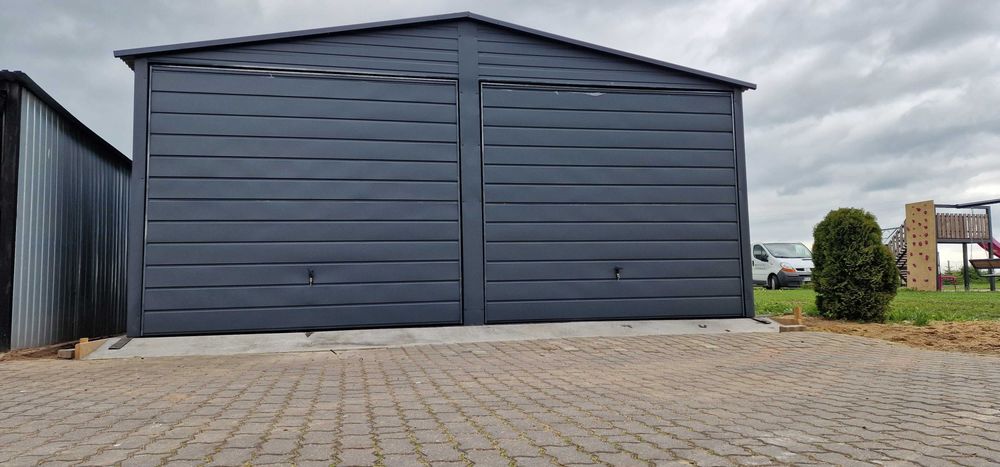 PRODUCENT - Garaże Blaszane - Garaż Blaszany GRAFITOWY  – Maj-Blach
