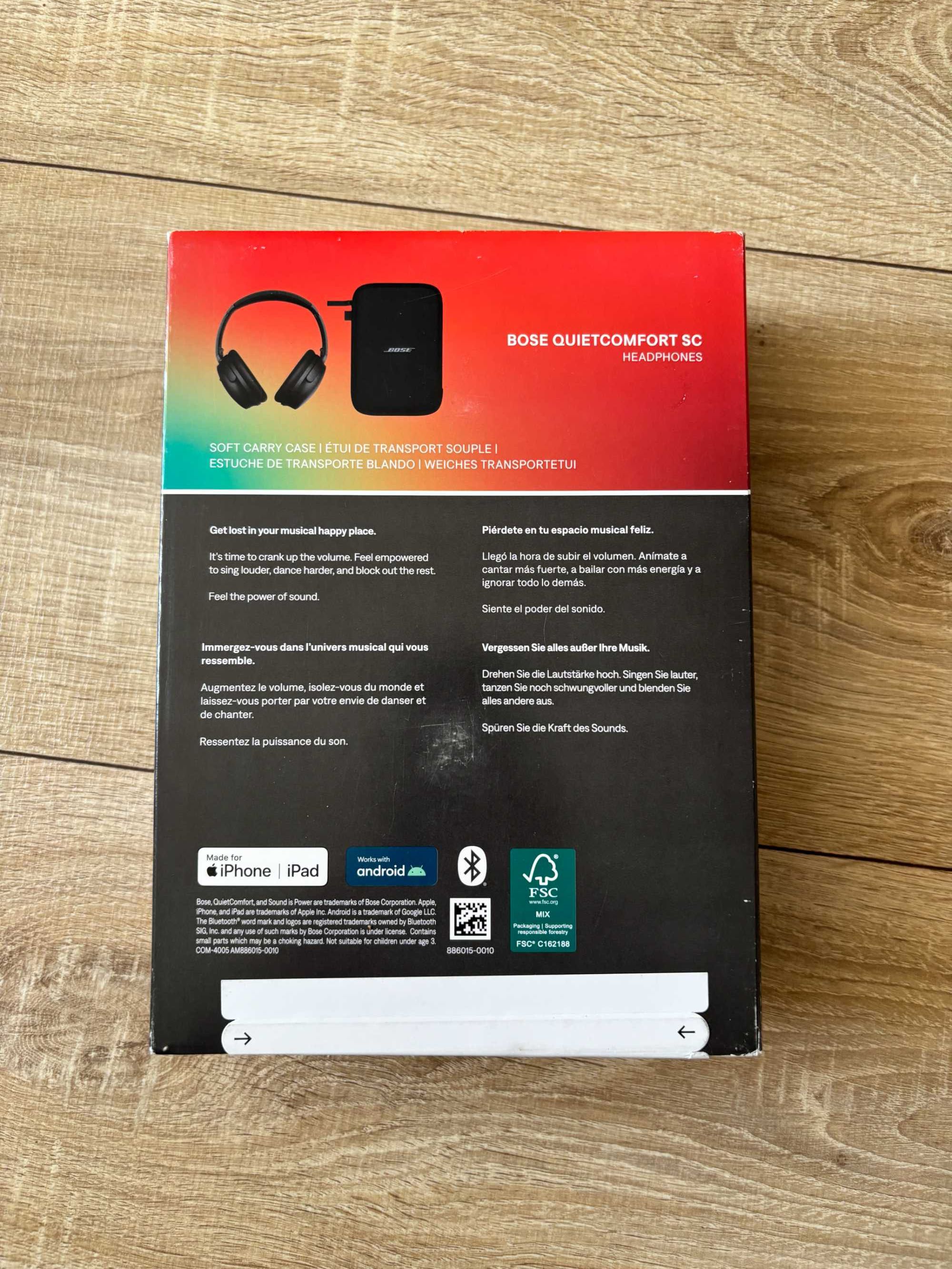 Słuchawki bezprzewodowe nauszne Bose QuietComfort SC Czarne