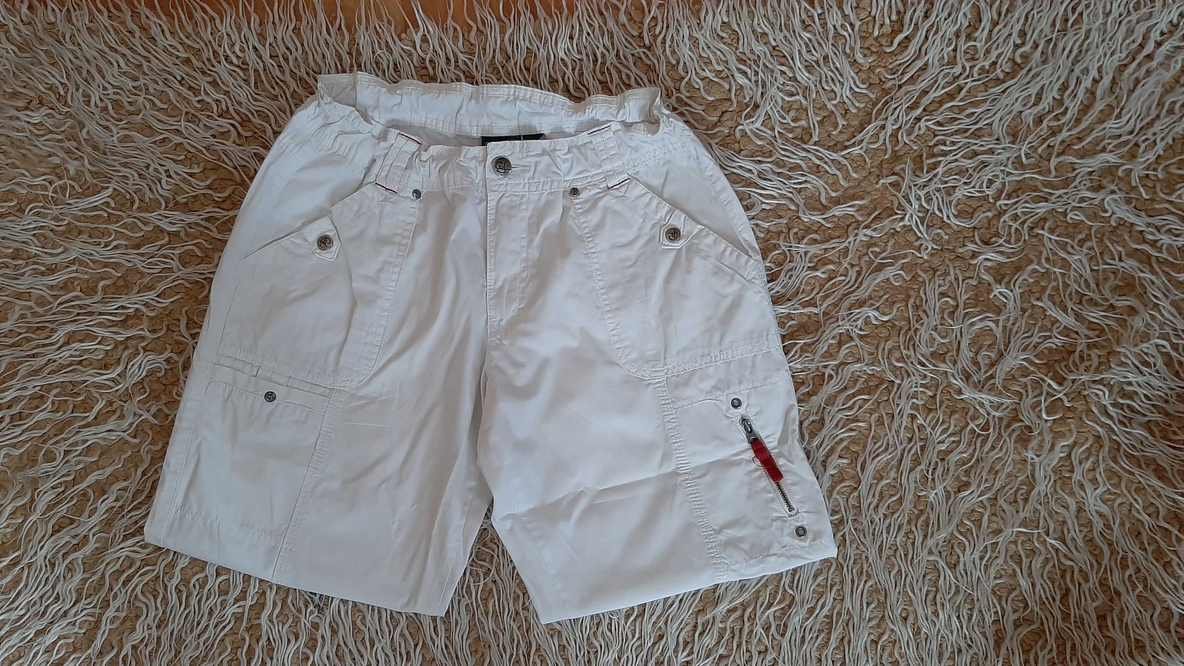 Białe letnie spodnie Esmara# rybaczki na gumce r. L