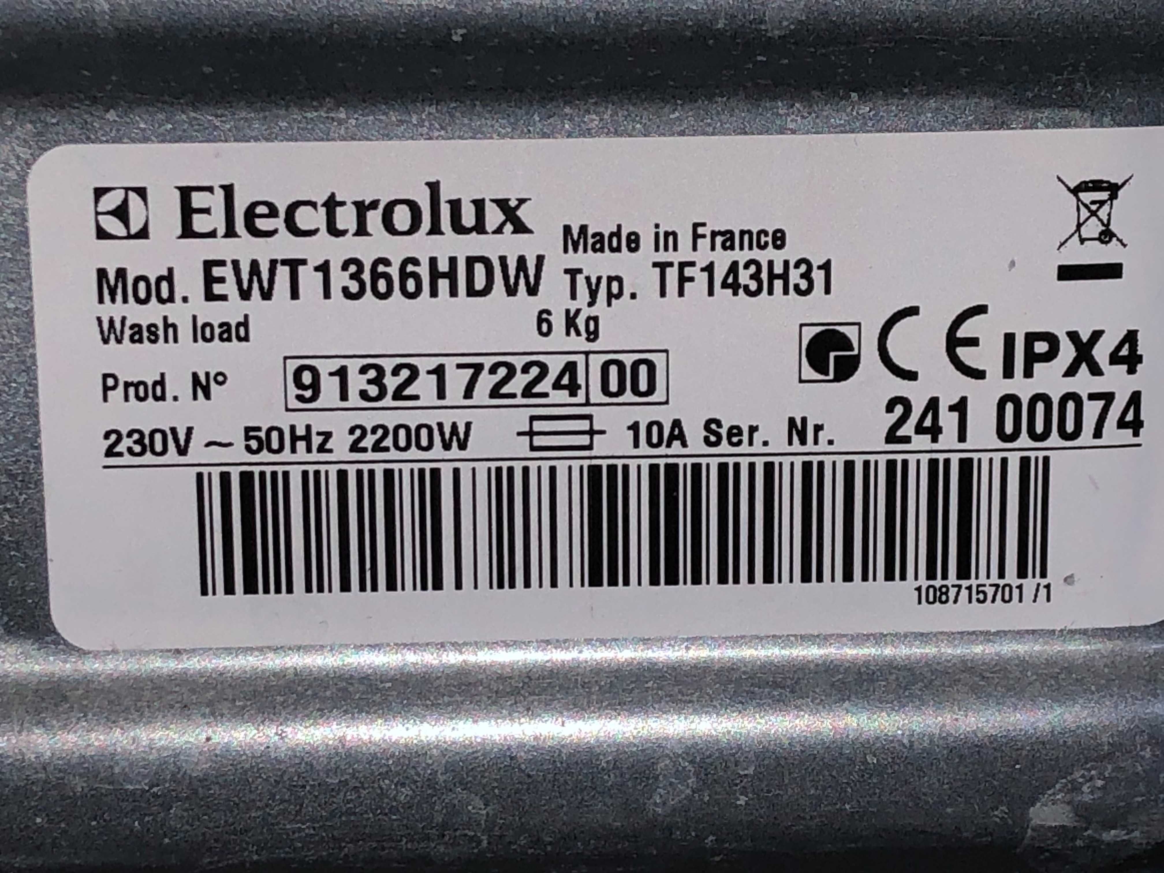 Pralka Electrolux EWT1366HDW uszkodzony bęben