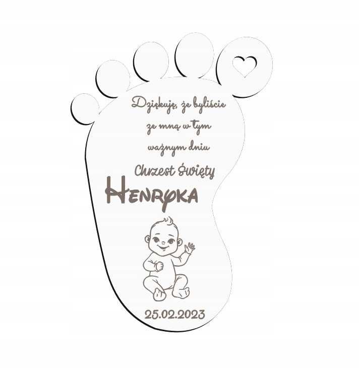 MAGNES podziękowania dla gości Baby Shower Chrzest