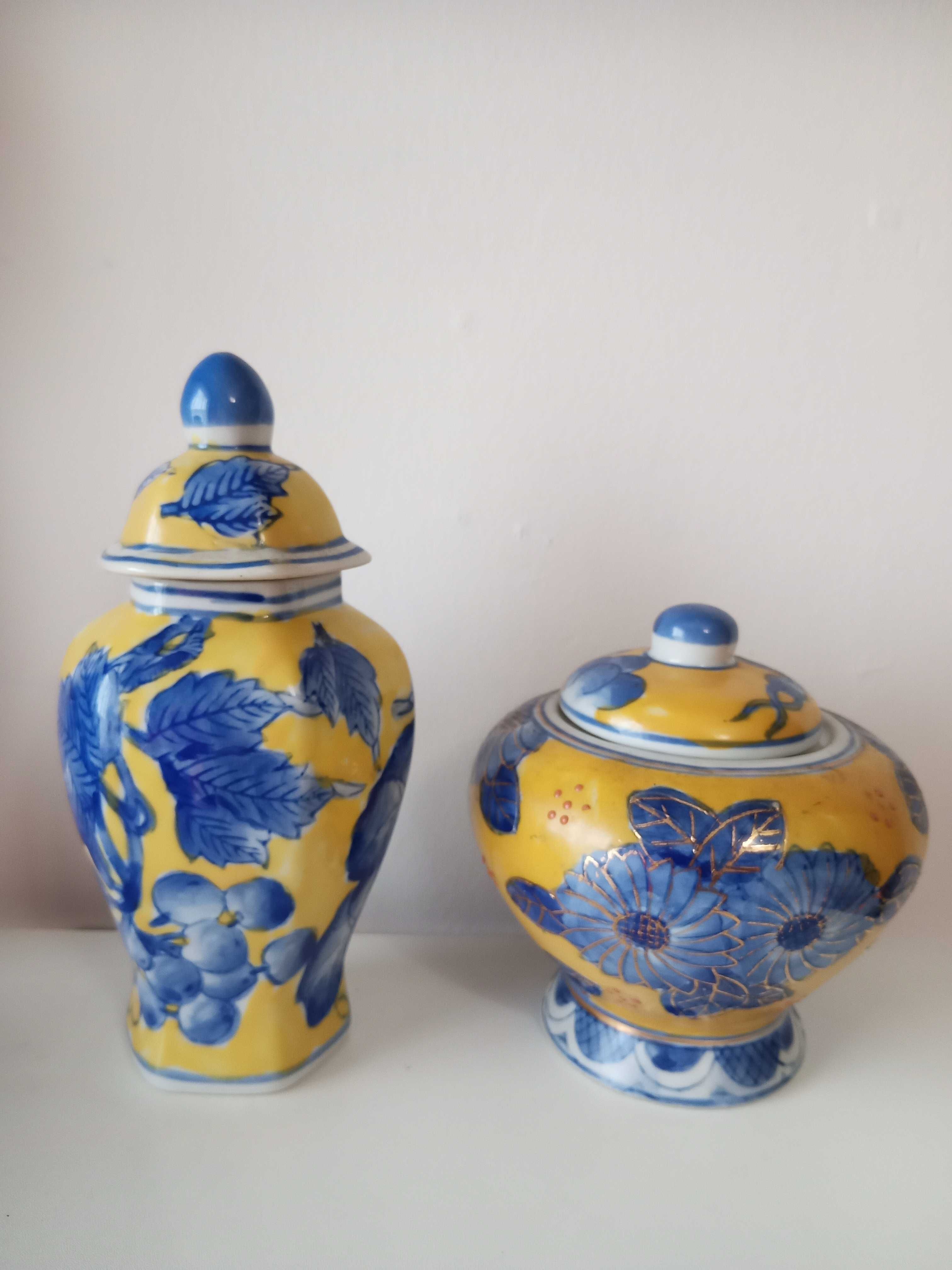3 peças cerâmica, bule tibor tema florais