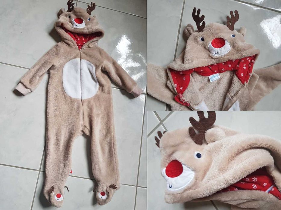 So Cute pluszowy kombinezon dres piżama pajacyk śpiwór  renifer