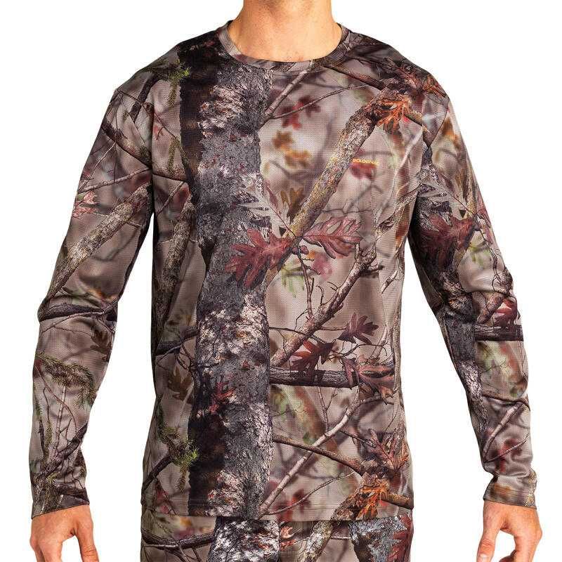 SOLOGNAC ACTIKAM 100 Koszulka Męska Myśliwska z Długim Rękawem CAMO #L