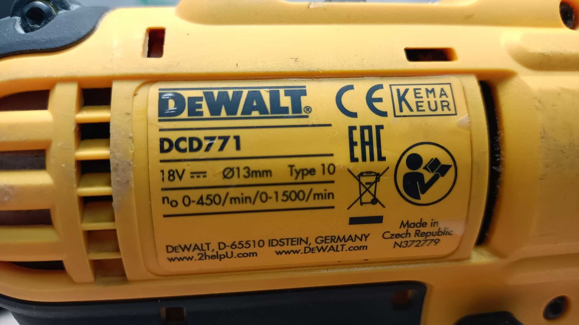 DeWALT DCD771 аккумуляторная ударная дрель-шуруповерт, оригинал