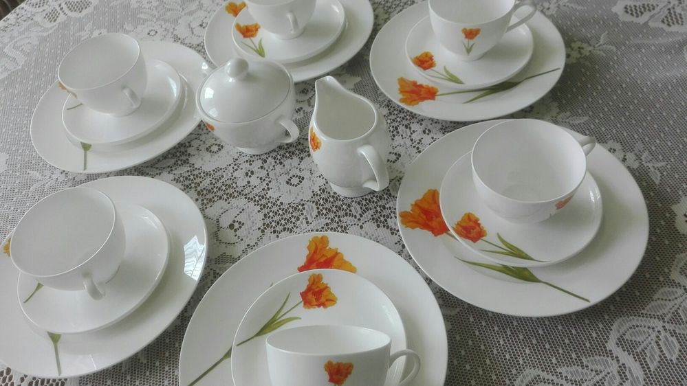 Zestaw Kawowy porcelana 14 szt