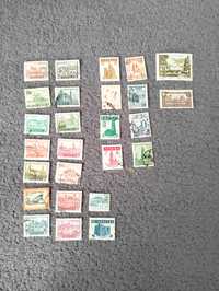 Zestaw znaczków miasta polskie, kasowane