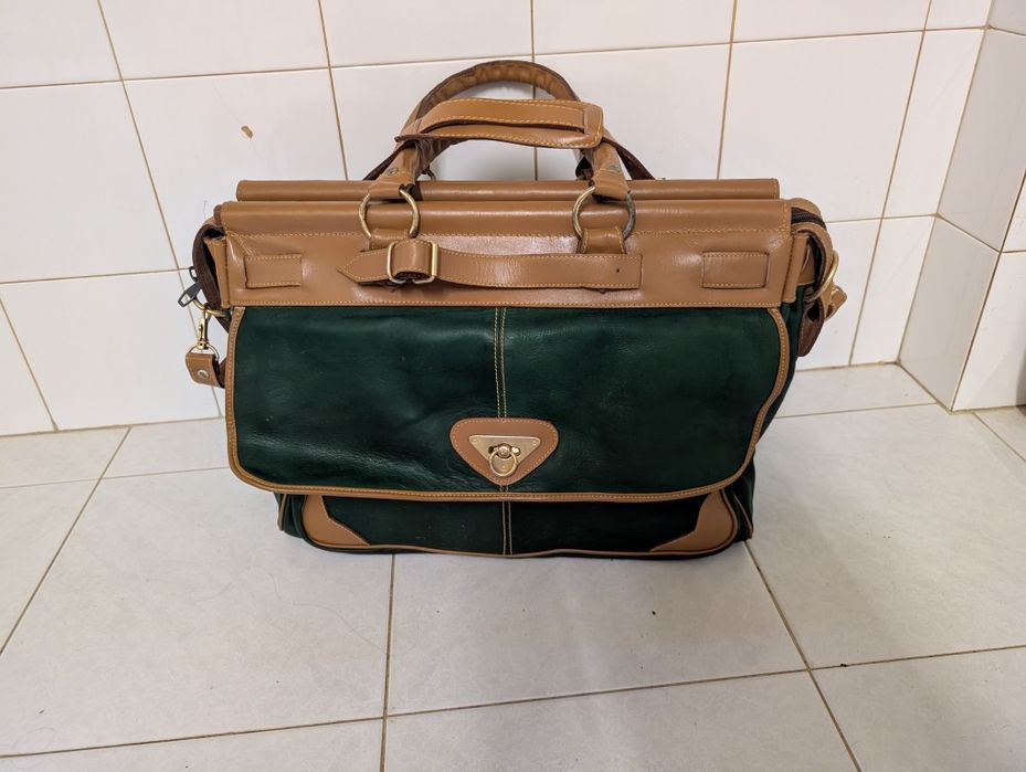 Saco viagem em cabedal e tecido vender urgente