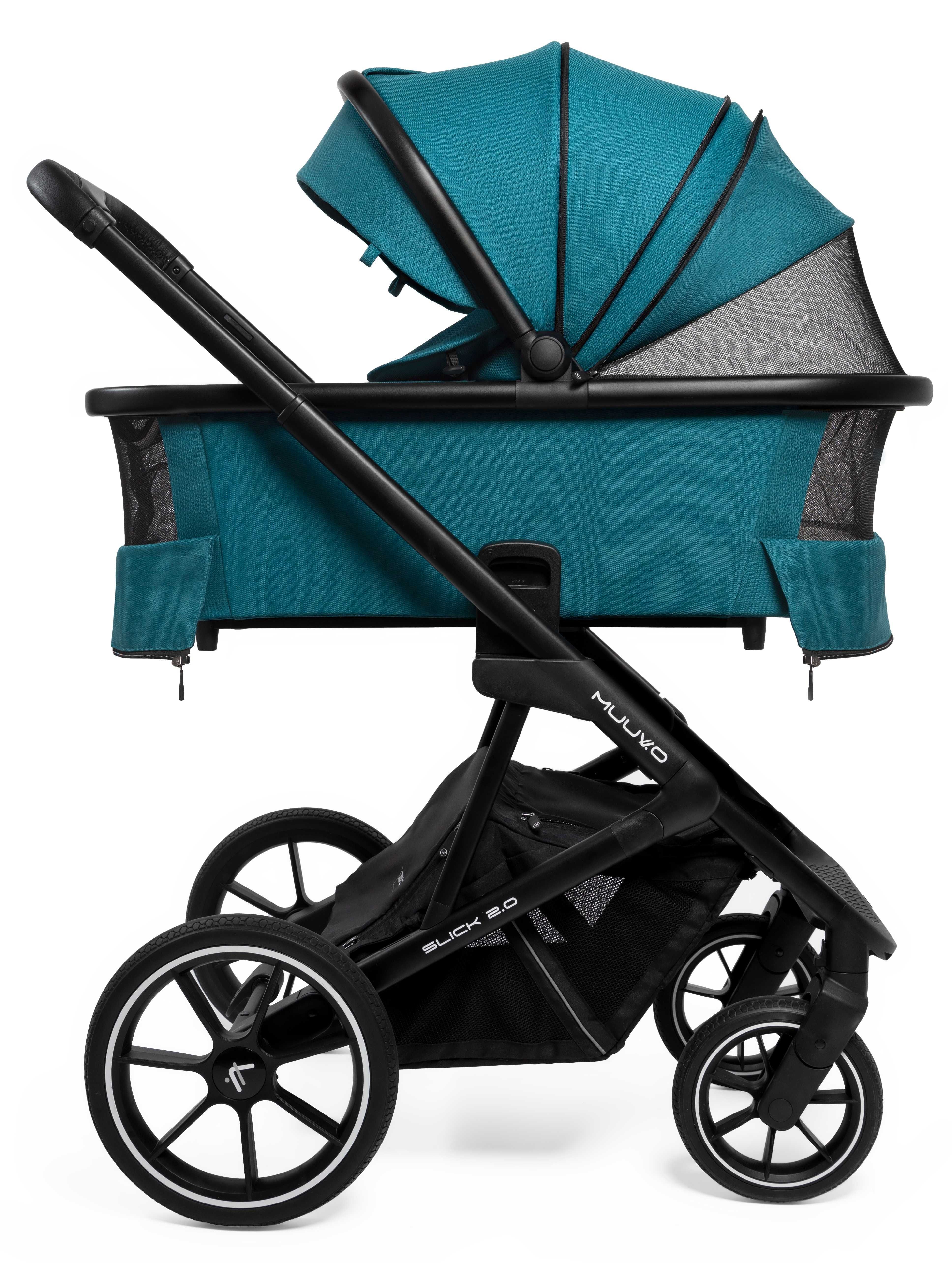 Wózek Muuvo SLICK 2.0 2w1 Lekki Składany Gondola+Spacerówka +Adaptery