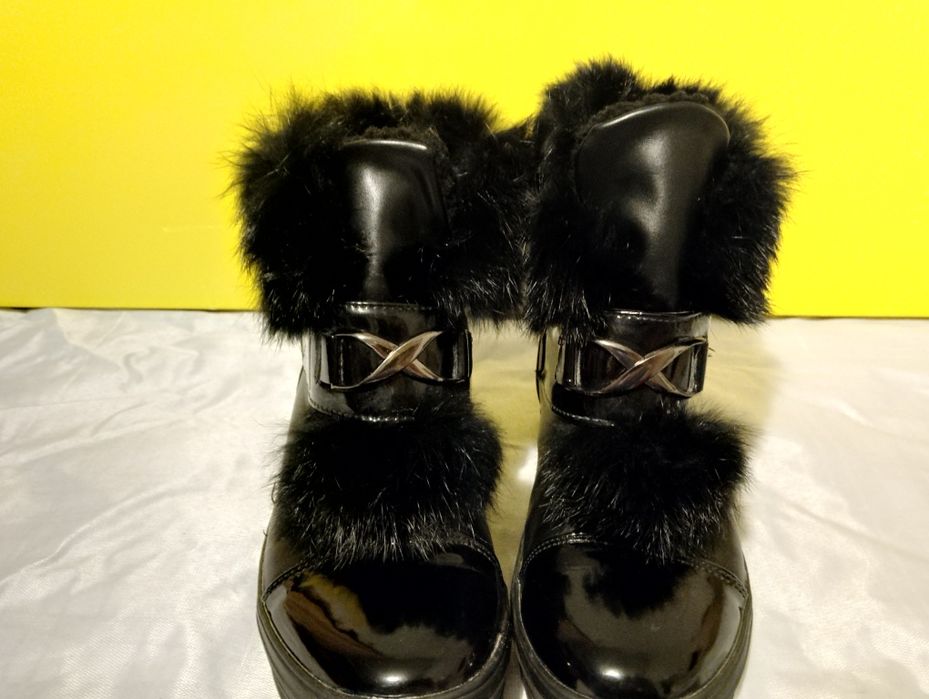 Жіночі сапожки, натуральна шкіра, хутро натуральне