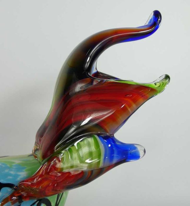 Duża Figura kolorowe szkło MURANO KOGUT kogucik ptak 2,3 kg