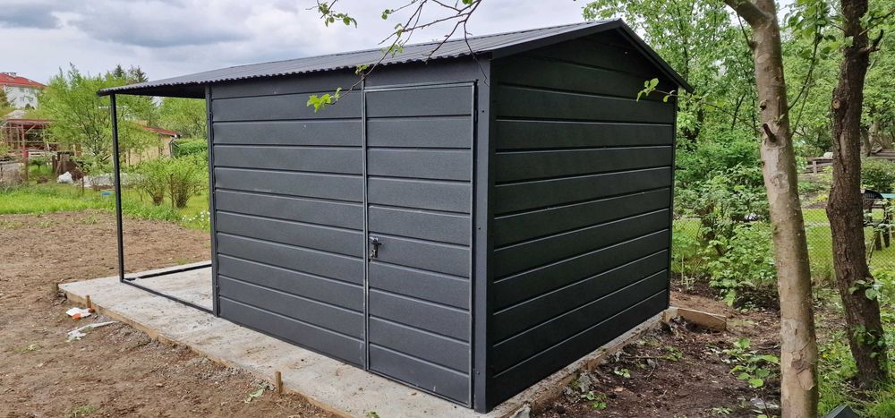 Garaż Dwustanowiskowy 6x5 Biel +  Orzech PROMOCJA